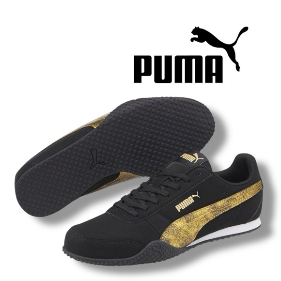 Puma Shoes - PUMA Bella Raw Low Profile Black & Gold Metallic Women's Sneaker 8